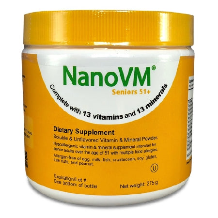 Solace Nutrition Oral Supplement NanoVM® Seniors 51+ Powder 245 Gram Jar