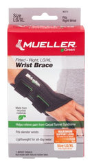 Mueller Sports Medicine Wrist Brace Mueller® Green Plastic / Spandex Right Hand Black Large / X-Large