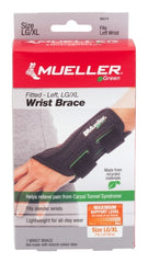 Mueller Sports Medicine Wrist Brace Mueller® Green Plastic / Spandex Left Hand Black Large / X-Large