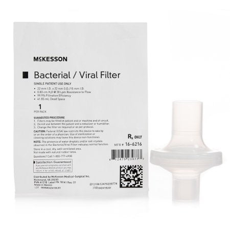 Bacterial / Viral Filter McKesson 0.83 cm H20 @ 30 LPM