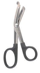 Bandage and Utility Scissors McKesson Argent™ Black 6-1/2 Inch Length Surgical Grade Stainless Steel / Plastic NonSterile Finger Ring Handle Angled Blunt Tip / Blunt Tip - M-1110133-3245 - Each