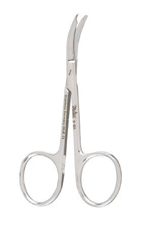 Suture Scissors McKesson Argent™ Shortbent 3-1/2 Inch Surgical Grade German Stainless Steel NonSterile Finger Ring Handle Curved Blunt Tip / Blunt Tip - M-1110143-4460 - Each