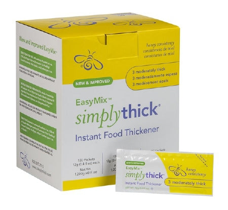 Simply Thick Food and Beverage Thickener SimplyThick® Easy Mix 12 Gram Individual Packet Unflavored Gel Honey Consistency