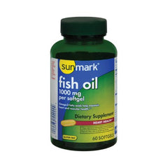 Omega 3 Supplement sunmark® Fish Oil 1000 mg Strength Softgel 60 per Bottle