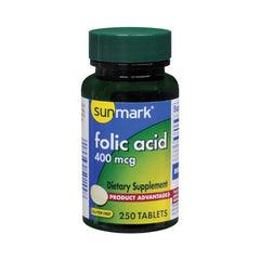 Vitamin Supplement sunmark® Folic Acid 400 mcg Strength Tablet 250 per Bottle