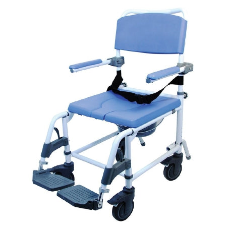 Alimed Commode / Shower Chair Healthline® EZee Life Flip-Back Arm Aluminum Frame With Backrest 22 Inch Seat Width