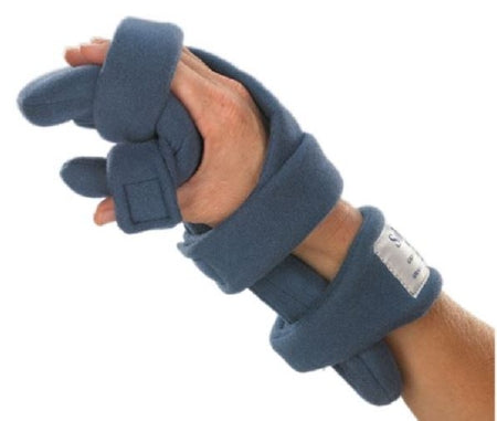 Alimed Resting Hand Splint SoftPro™ Functional Fabric Right Hand Blue Small