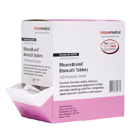 Anti-Diarrheal McKesson Brand 262 mg Strength Tablet 100 per Box