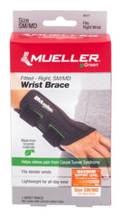 Mueller Sports Medicine Wrist Brace Mueller® Green Plastic / Spandex Right Hand Black Small / Medium