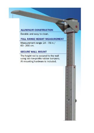 SR Instruments Height Measuring Rod SRScales® Aluminum Wall Mount
