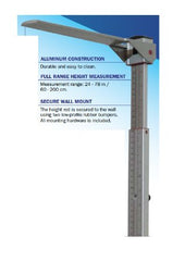 SR Instruments Height Measuring Rod SRScales® Aluminum Wall Mount