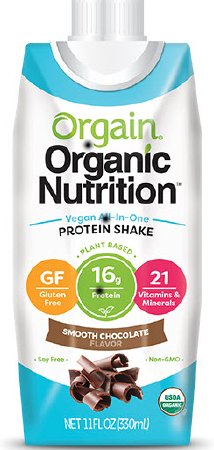 Orgain Inc Oral Protein Supplement Organic Nutrition™ Vegan Chocolate Flavor Ready to Use 11 oz. Carton