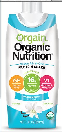 Orgain Inc Oral Protein Supplement Organic Nutrition™ Vegan Vanilla Bean Flavor Ready to Use 11 oz. Carton