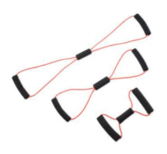 Fabrication Enterprises Exercise Resistance Tubing with Handles Set CanDo® BowTie™ Red Assorted Lengths Light Resistance