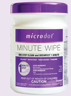 Cambridge Sensors USA microdot® Surface Disinfectant Cleaner Premoistened Alcohol Based Wipe 160 Count Canister Disposable Alcohol Scent NonSterile - M-1113225-1889 - Case of 12