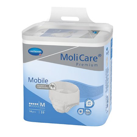 Hartmann Unisex Adult Absorbent Underwear MoliCare® Premium Mobile 6D Pull On with Tear Away Seams Medium Disposable Heavy Absorbency - M-1113235-4845 - Bag of 14