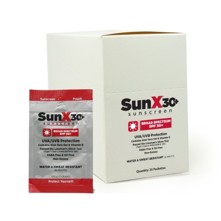 Coretex Products Sunscreen with Dispenser Box SunX® SPF 30+ SPF 30 Individual Packet Lotion