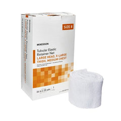 Elastic Net Retainer Dressing McKesson Tubular Elastic 34 Inch X 25 Yard (86.4 cm X 22.9 m) Size 8 White Large Head / X-Large Thigh / Medium Chest NonSterile