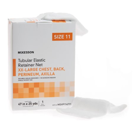 Elastic Net Retainer Dressing McKesson Tubular Elastic 47 Inch X 25 Yard (119.4 cm X 22.9 m) Size 11 White XX-Large Chest / Back / Perineum / Axilla NonSterile