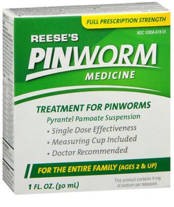 Reese Pharmaceutical Pin Worm Treatment Reese's Oral Suspension 1 oz. Bottle