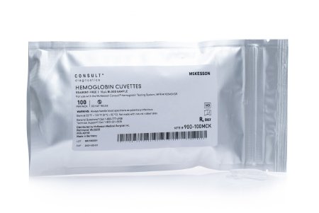 Microcuvette McKesson Consult® Hb Anemia Screen Hemoglobin For use with the McKesson Consult® Hb Hemoglobin Testing System, MFR 900MCKSP 100 Microcuvettes per Vial 10 μL