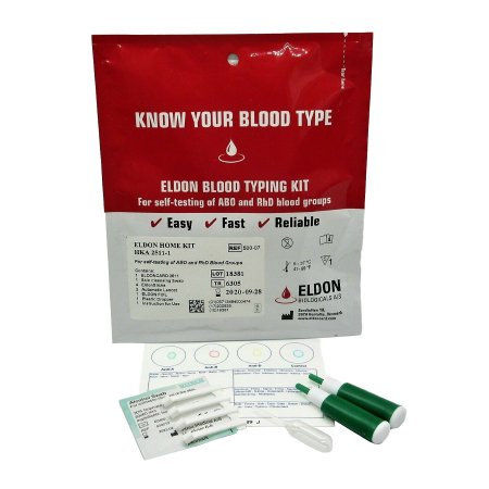 Craig Medical Distribution Test Kit EldonCard Blood Typing Test ABO-Rh ...