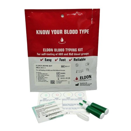 Craig Medical Distribution Test Kit EldonCard Blood Typing Test ABO-Rh Blood Typing Whole Blood Sample Single Procedure