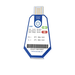 Cole-Parmer Inst. Single-Use Temperature Data Logger with Alarm TraceableOne™ Single-Use Fahrenheit / Celsius -22° to +158°F (-30° to +70°C) Internal Sensor Adhesive Mount Battery Operated