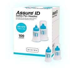 Arkray USA Insulin Pen Needle Assure ID 30 Gauge 5/16 Inch Length Safety Sheild