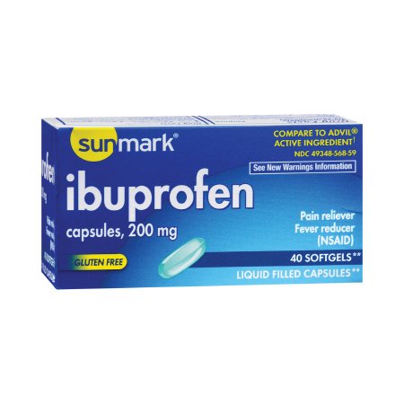 Pain Relief McKesson Brand 200 mg Strength Ibuprofen Capsule 40 per Bottle