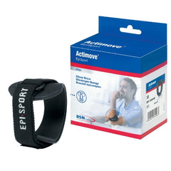 BSN Medical Elbow Support Actimove® EpiSport X-Small D-Ring / Hook and Loop Closure Strap Left or Right Forearm 8 to 9 Inch Forearm Circumference Black