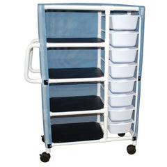 MJM International CART, LINED SPECIALTY 4SHELF W/MESH OR SOLID VINYL COVER