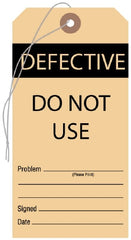 United Ad Label Warning Tag UAL™ With Caution Beige / Black 3-1/8 X 6-1/4 Inch Medium Card Stock 50 per Pack - M-1116943-3479 - Pack of 50