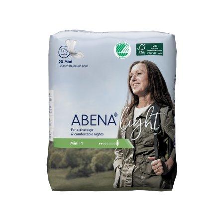 Abena North America Bladder Control Pad Abena™ Light Mini 8-1/2 Inch Length Light Absorbency Fluff / Polymer Core One Size Fits Most Adult Unisex Disposable - M-1117088-3801 - Bag of 20