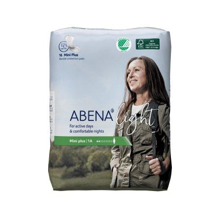 Abena North America Bladder Control Pad Abena™ Light Mini Plus 11 Inch Length Light Absorbency Fluff / Polymer Core One Size Fits Most Adult Unisex Disposable - M-1117089-3220 - Bag of 16