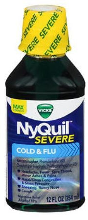 Procter & Gamble Cold and Cough Relief NyQuil® 650 mg - 20 mg - 10 mg - 12.5 mg / 30 mL Strength Liquid 12 oz.