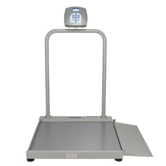 Health O Meter Wheelchair Scale Health O Meter® Digital LCD Display 454 kg Capacity Gray AC Adapter / Battery Operated