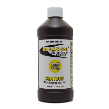 Century Pharmaceutical Antimicrobial Wound Cleanser Di-Dak-Sol® 16 oz. Bottle NonSterile Sodium Hypochlorite