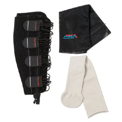 AMERX Health Care Compression Wrap with Liner EXTREMIT-EASE® Knee High Large Red / Black Open Toe