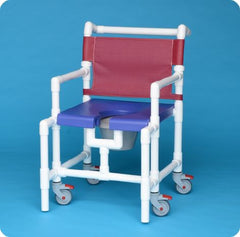 IPU Commode / Shower Chair ipu® Fixed Arm PVC Frame Mesh Back 25-1/2 Inch Seat Width