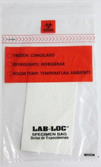Elkay Plastics Specimen Transport Bag with Document Pouch and Absorbent Pad Lab-Loc® 12 X 15 Inch Plastic Zip Closure Biohazard Symbol / Storage Instructions NonSterile