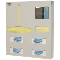 Bowman Manufacturing Protective Apparel Dispenser Wall or Door Mounted 7-Compartment Beige 4-9/16 X 22-3/4 X 25-5/8 Inch Aluminum