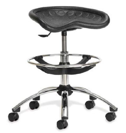 Market Lab Inc STOOL, LAB SIT-STAR CASTERS W/BACK BLK