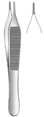 Fine Surgical Dressing Forceps Adson 4-3/4 Inch Length Mid Grade Stainless Steel NonLocking Thumb Handle Straight Serrated Tips - M-1119604-1305 - Each