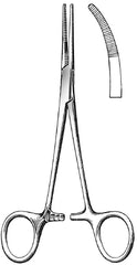 Fine Surgical Hemostatic Forceps Kelly 5-1/2 Inch Length Mid Grade Stainless Steel Ratchet Lock Finger Ring Handle Curved Serrated Tips - M-1119613-4156 - Each