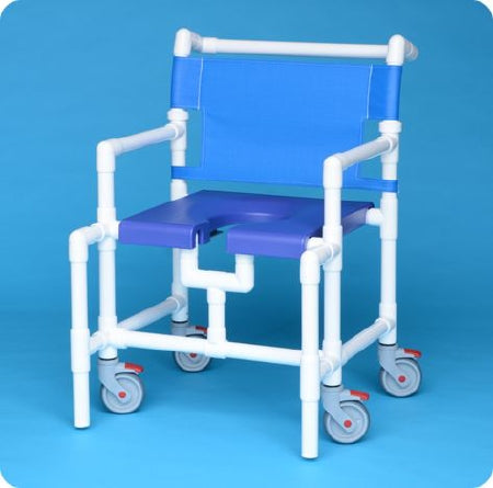 IPU Shower Chair ipu® Fixed Arm PVC Frame Mesh Back 28 Inch Seat Width