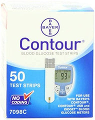 Ascensia Diabetes Care Blood Glucose Test Strips Contour® 50 Strips per Box Uses a tiny 0.6 microliter blood sample For Contour® Next One Meter