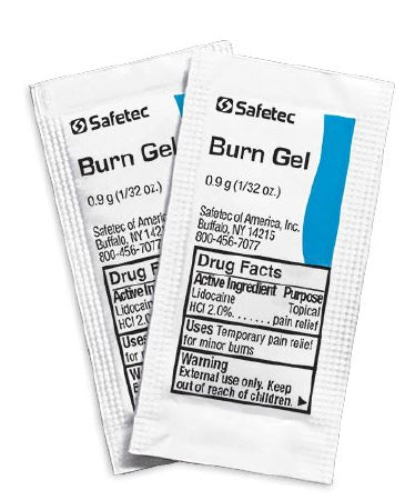 Safetec of America Burn Relief Topical Gel 0.9 Gram Individual Packet