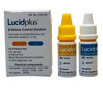 Vidan Diagnostics LLC Blood Glucose Control Solution Lucidplus™ B-Ketone Testing 2 X 4 mL Level 1 & Level 2