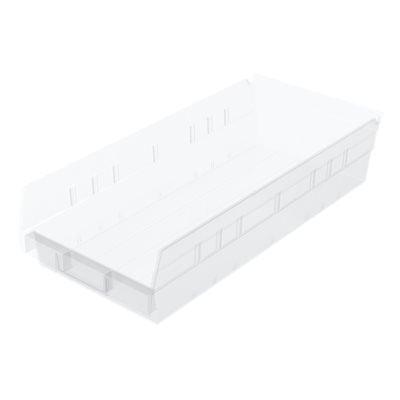 Akro-Mils Shelf Bin Clear Plastic 4 X 8-3/8 X 17-7/8 Inch - M-1121867-1580 - CT/12